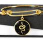 Sacred Geometry Sun Snake Bracelet Stainless Steel or 18k Gold Circle Bangle-Express Your Love Gifts