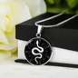 Sacred Geometry Sun Snake Circle Necklace Stainless Steel or 18k Gold 18-22"-Express Your Love Gifts