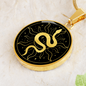 Sacred Geometry Sun Snake Circle Necklace Stainless Steel or 18k Gold 18-22"-Express Your Love Gifts