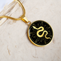 Sacred Geometry Sun Snake Circle Necklace Stainless Steel or 18k Gold 18-22"-Express Your Love Gifts