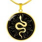 Sacred Geometry Sun Snake Circle Necklace Stainless Steel or 18k Gold 18-22"-Express Your Love Gifts