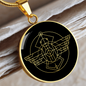 Sacred Geometry The Egyptian Scarab Circle Necklace Stainless Steel or 18k Gold 18-22"-Express Your Love Gifts