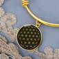 Sacred Geometry The Flower of Life Bracelet Stainless Steel or 18k Gold Circle Bangle-Express Your Love Gifts