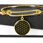 Sacred Geometry The Flower of Life Bracelet Stainless Steel or 18k Gold Circle Bangle-Express Your Love Gifts