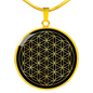 Sacred Geometry The Flower of Life Circle Necklace Stainless Steel or 18k Gold 18-22"-Express Your Love Gifts