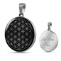 Sacred Geometry The Flower of Life Circle Necklace Stainless Steel or 18k Gold 18-22"-Express Your Love Gifts
