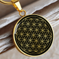 Sacred Geometry The Flower of Life Circle Necklace Stainless Steel or 18k Gold 18-22"-Express Your Love Gifts