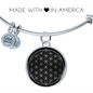 Sacred Geometry The Flower of Life Stylized Version Bracelet Stainless Steel or 18k Gold Circle Bangle-Express Your Love Gifts