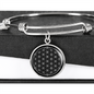 Sacred Geometry The Flower of Life Stylized Version Bracelet Stainless Steel or 18k Gold Circle Bangle-Express Your Love Gifts