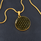 Sacred Geometry The Flower of Life Stylized Version Circle Necklace Stainless Steel or 18k Gold 18-22"-Express Your Love Gifts