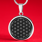 Sacred Geometry The Flower of Life Stylized Version Circle Necklace Stainless Steel or 18k Gold 18-22"-Express Your Love Gifts