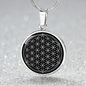 Sacred Geometry The Flower of Life Stylized Version Circle Necklace Stainless Steel or 18k Gold 18-22"-Express Your Love Gifts