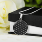Sacred Geometry The Flower of Life Stylized Version Circle Necklace Stainless Steel or 18k Gold 18-22"-Express Your Love Gifts