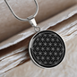 Sacred Geometry The Flower of Life Stylized Version Circle Necklace Stainless Steel or 18k Gold 18-22"-Express Your Love Gifts
