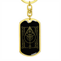 Sacred Geometry The Leaf Keychain Stainless Steel or 18k Gold Dog Tag Keyring-Express Your Love Gifts