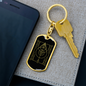 Sacred Geometry The Leaf Keychain Stainless Steel or 18k Gold Dog Tag Keyring-Express Your Love Gifts