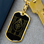 Sacred Geometry The Leaf Keychain Stainless Steel or 18k Gold Dog Tag Keyring-Express Your Love Gifts