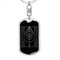 Sacred Geometry The Leaf Keychain Stainless Steel or 18k Gold Dog Tag Keyring-Express Your Love Gifts