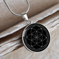 Sacred Geometry The Seed of Life Stylized Version Circle Necklace Stainless Steel or 18k Gold 18-22"-Express Your Love Gifts
