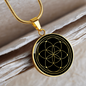 Sacred Geometry The Seed of Life Stylized Version Circle Necklace Stainless Steel or 18k Gold 18-22"-Express Your Love Gifts