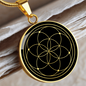 Sacred Geometry The Seed of Life Stylized Version Circle Necklace Stainless Steel or 18k Gold 18-22"-Express Your Love Gifts