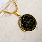 Sacred Geometry The Seed of Life Stylized Version Circle Necklace Stainless Steel or 18k Gold 18-22"-Express Your Love Gifts