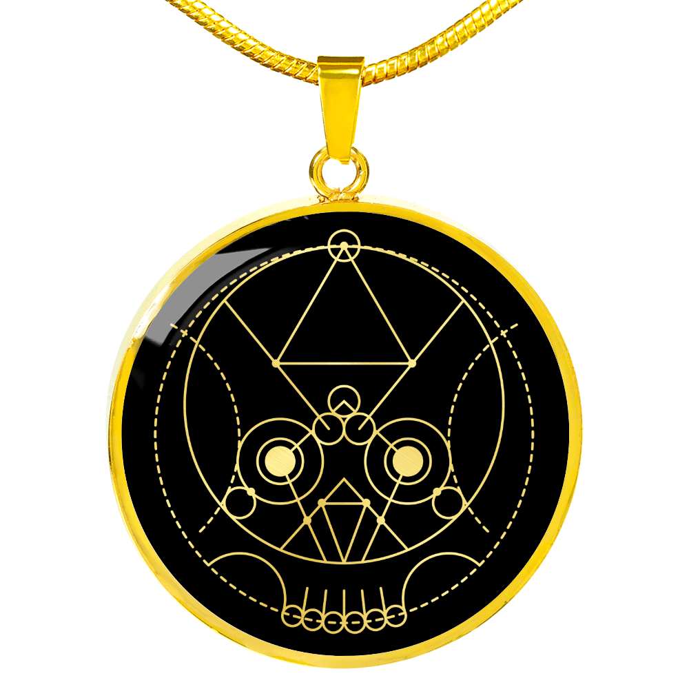 Sacred Geometry The Skull Circle Necklace Stainless Steel or 18k Gold 18-22"-Express Your Love Gifts