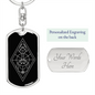 Sacred Geometry The Tree Keychain Stainless Steel or 18k Gold Dog Tag Keyring-Express Your Love Gifts