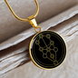 Sacred Geometry The Tree of Life Stylized Version Black Circle Necklace Stainless Steel or 18k Gold 18-22"-Express Your Love Gifts