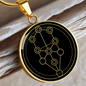 Sacred Geometry The Tree of Life Stylized Version Black Circle Necklace Stainless Steel or 18k Gold 18-22"-Express Your Love Gifts