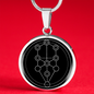 Sacred Geometry The Tree of Life Stylized Version Black Circle Necklace Stainless Steel or 18k Gold 18-22"-Express Your Love Gifts