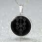 Sacred Geometry The Tree of Life Stylized Version Black Circle Necklace Stainless Steel or 18k Gold 18-22"-Express Your Love Gifts