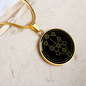 Sacred Geometry The Tree of Life Stylized Version Black Circle Necklace Stainless Steel or 18k Gold 18-22"-Express Your Love Gifts