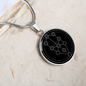 Sacred Geometry The Tree of Life Stylized Version Black Circle Necklace Stainless Steel or 18k Gold 18-22"-Express Your Love Gifts