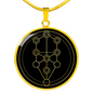 Sacred Geometry The Tree of Life Stylized Version Black Circle Necklace Stainless Steel or 18k Gold 18-22"-Express Your Love Gifts