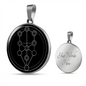Sacred Geometry The Tree of Life Stylized Version Black Circle Necklace Stainless Steel or 18k Gold 18-22"-Express Your Love Gifts