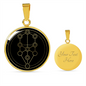 Sacred Geometry The Tree of Life Stylized Version Black Circle Necklace Stainless Steel or 18k Gold 18-22"-Express Your Love Gifts