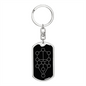 Sacred Geometry The Tree of Life White Keychain Stainless Steel or 18k Gold Dog Tag Keyring-Express Your Love Gifts
