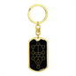 Sacred Geometry The Tree of Life White Keychain Stainless Steel or 18k Gold Dog Tag Keyring-Express Your Love Gifts