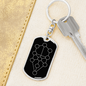 Sacred Geometry The Tree of Life White Keychain Stainless Steel or 18k Gold Dog Tag Keyring-Express Your Love Gifts