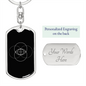 Sacred Geometry The Vesica Piscis Stylized Version Keychain Stainless Steel or 18k Gold Dog Tag Keyring-Express Your Love Gifts
