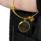 Sacred Geometry Torus Yantra White Bracelet Stainless Steel or 18k Gold Circle Bangle-Express Your Love Gifts