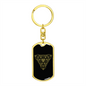 Sacred Geometry Triangle Circles Keychain Stainless Steel or 18k Gold Dog Tag Keyring-Express Your Love Gifts
