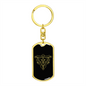 Sacred Geometry Triangle With Lines Keychain Stainless Steel or 18k Gold Dog Tag Keyring-Express Your Love Gifts