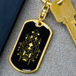Sacred Geometry Triangles Diamonds Pattern Keychain Stainless Steel or 18k Gold Dog Tag Keyring-Express Your Love Gifts