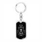 Sacred Geometry Triangles Diamonds Pattern Keychain Stainless Steel or 18k Gold Dog Tag Keyring-Express Your Love Gifts
