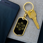Sacred Geometry Triangles in Hexagon Keychain Stainless Steel or 18k Gold Dog Tag Keyring-Express Your Love Gifts