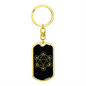 Sacred Geometry Triangles in Hexagon Keychain Stainless Steel or 18k Gold Dog Tag Keyring-Express Your Love Gifts