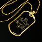 Sacred Geometry Triangles in Hexagon Necklace Stainless Steel or 18k Gold Dog Tag-Express Your Love Gifts