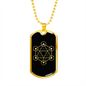 Sacred Geometry Triangles in Hexagon Necklace Stainless Steel or 18k Gold Dog Tag-Express Your Love Gifts